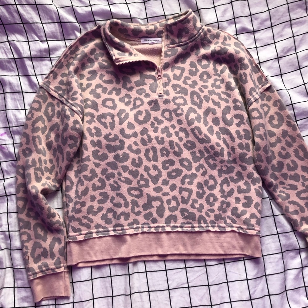 pink cheetah pullover